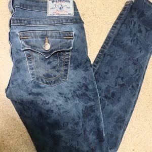 True Religion size 27 acid wash skinny jeans